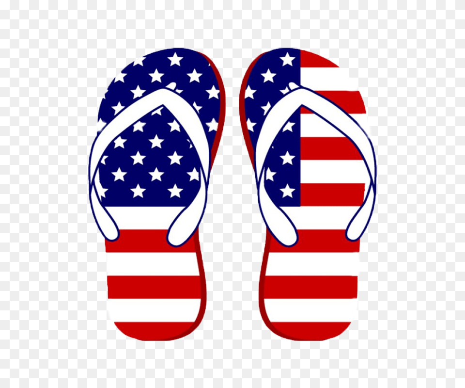 Patriotic Sandals Pretty Pasta Company, Clothing, Flip-flop, Footwear, Flag Png Image