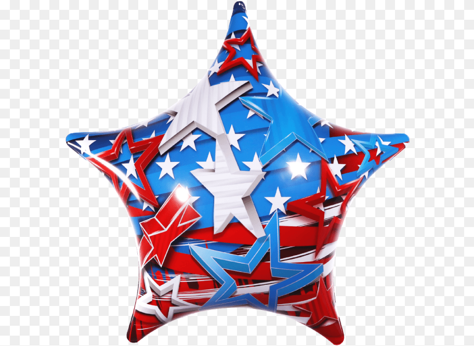 Patriotic Stars Permashape Patriotic Usa Star Balloon, Star Symbol, Symbol, Person Free Transparent Png