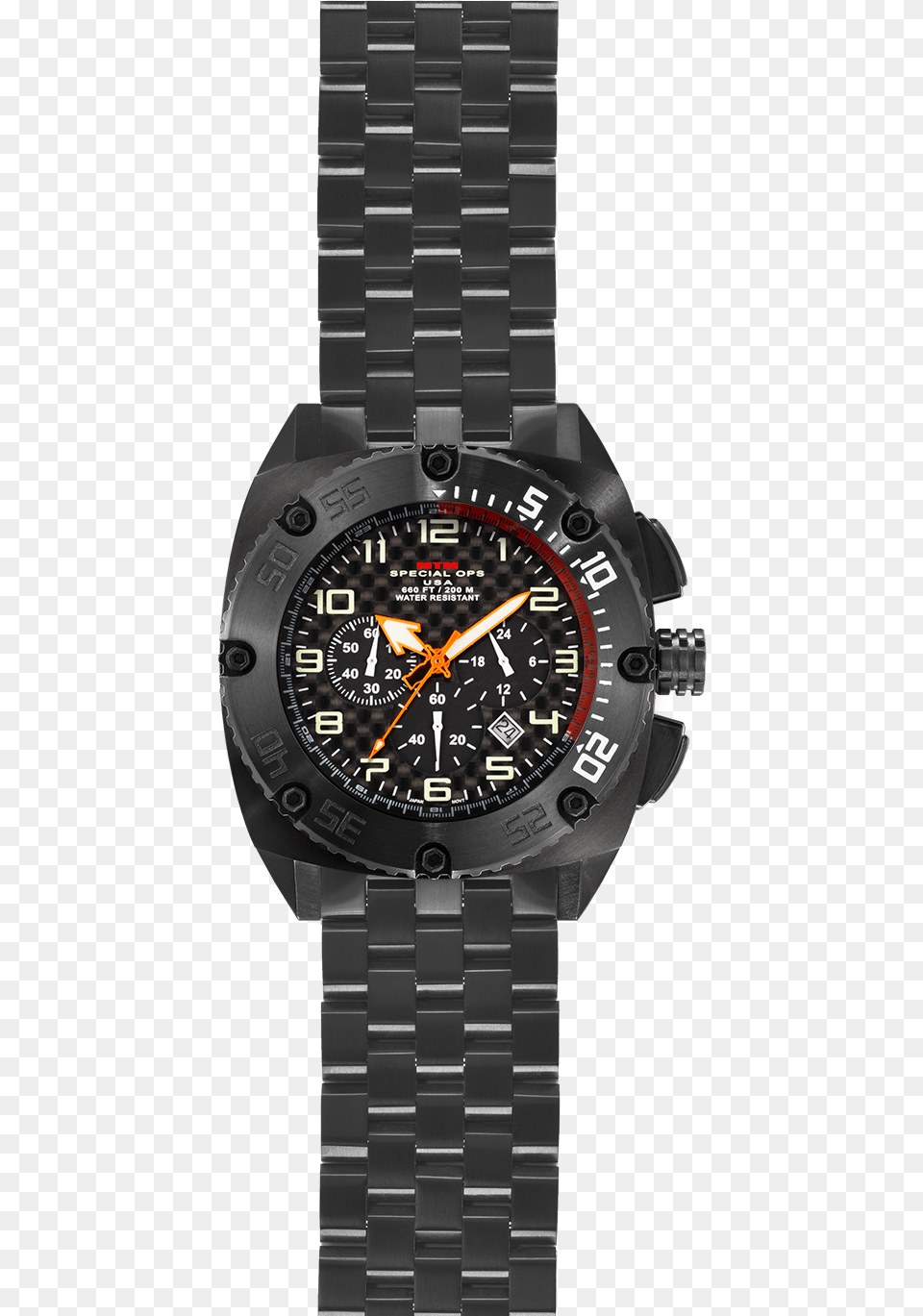 Patriots Mtm Special Ops Patriot Mens Black Band Stainless Black, Arm, Body Part, Person, Wristwatch Free Png