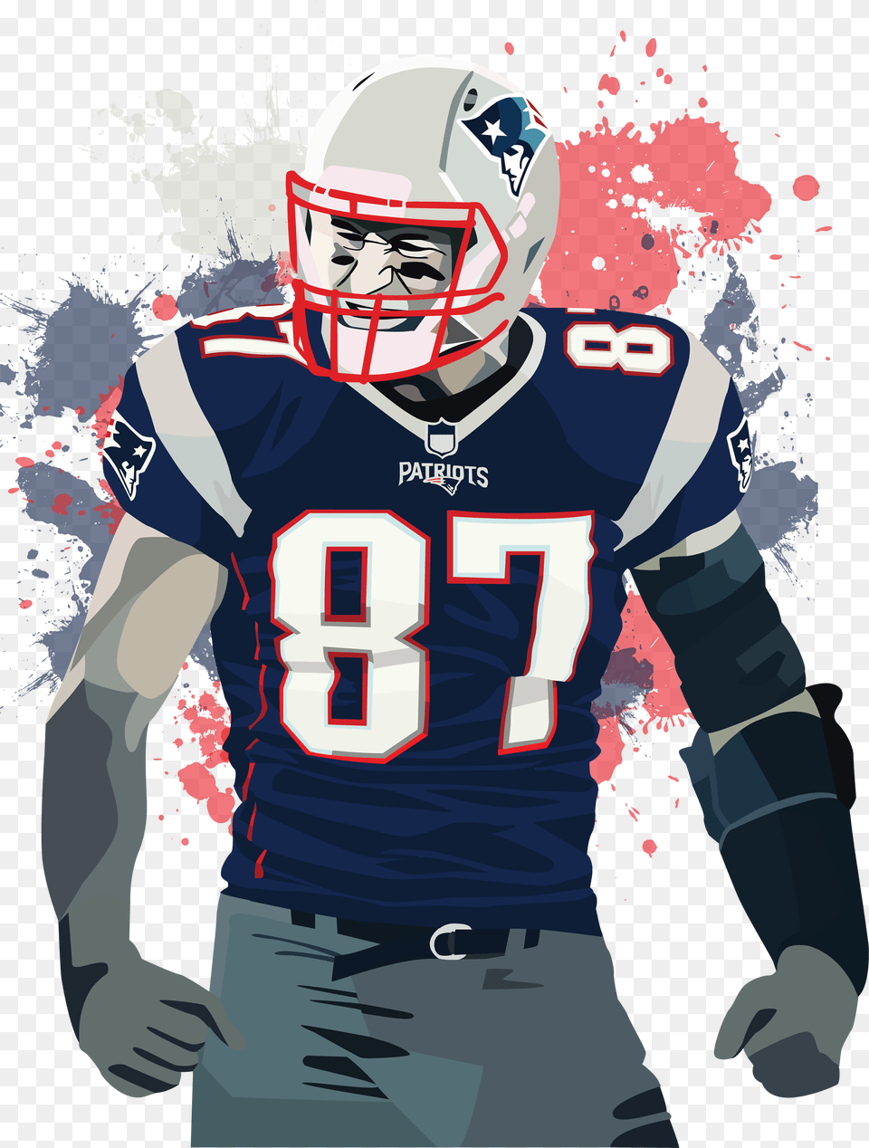 Patriots Vector Helmet Rob Gronkowski, American Football, Football, Person, Playing American Football Png