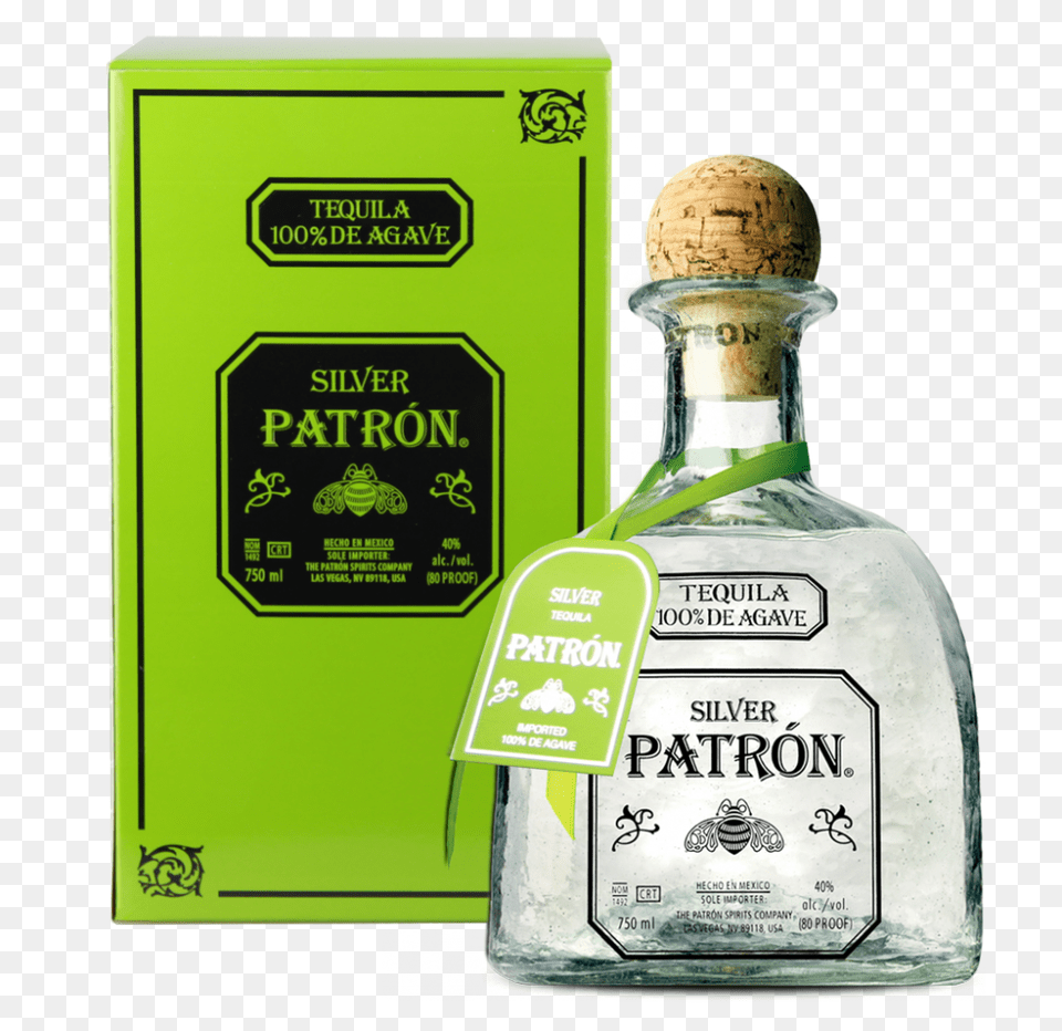 Patron Silver With Two Rock Glass Patron Silver Blanco Tequila, Alcohol, Beverage, Liquor Png Image