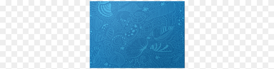 Pattern Light Blue Seashells On A Blue Background Poster Placemat, Paisley, Blackboard Png
