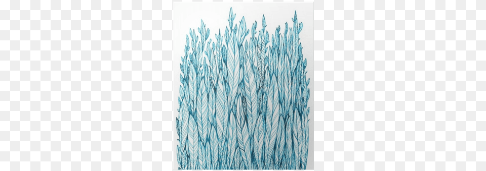 Pattern Of Blue Leaves Grass Feathers Watercolor Watercolor Painting, Ice, Art, Outdoors, Nature Png