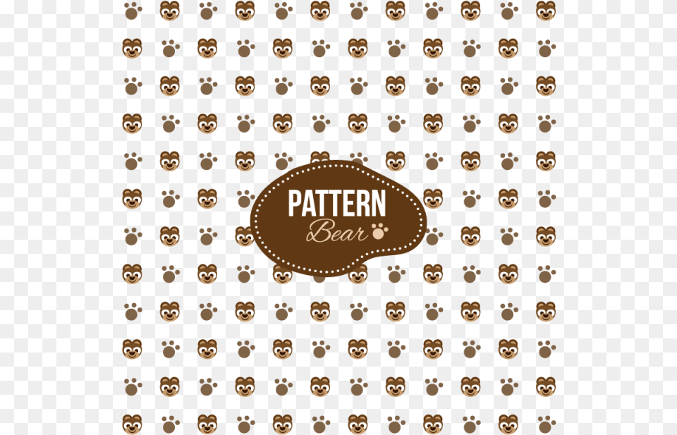 Pattern With Bear And Footprints Shapes Background Free Png