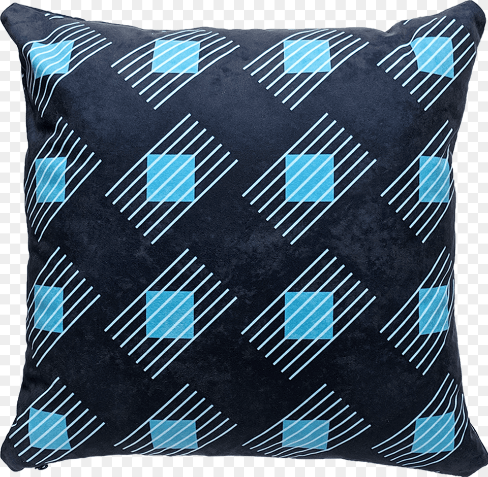 Patterned Faux Suede Blue Throw Pillow Cushion, Home Decor Free Png