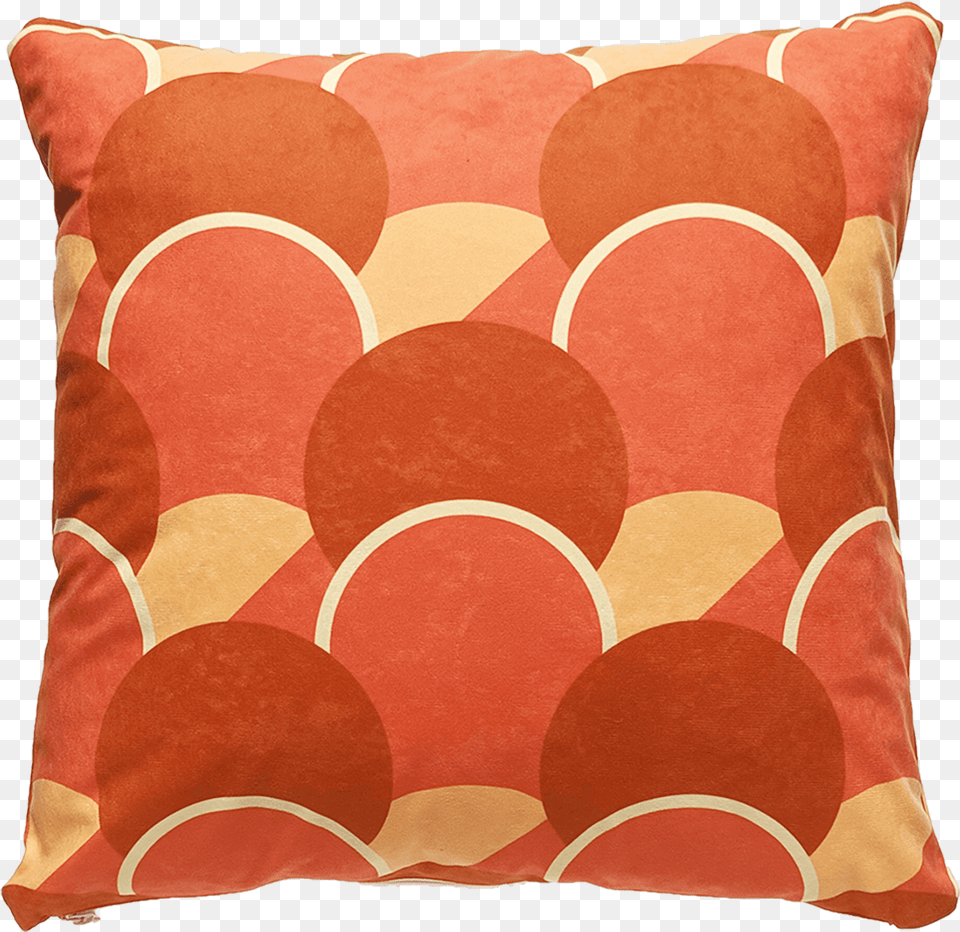 Patterned Faux Suede Orange Throw Pillow Cushion, Home Decor Png Image