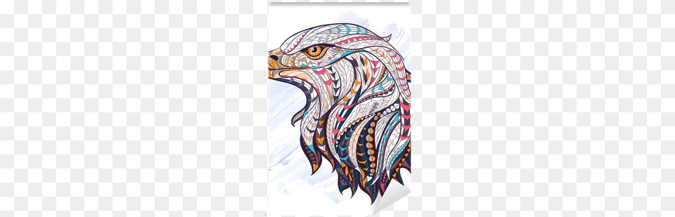 Patterned Head Of Eagle On The Watercolor Background Eagle Design Shirts, Art, Drawing, Person Png Image