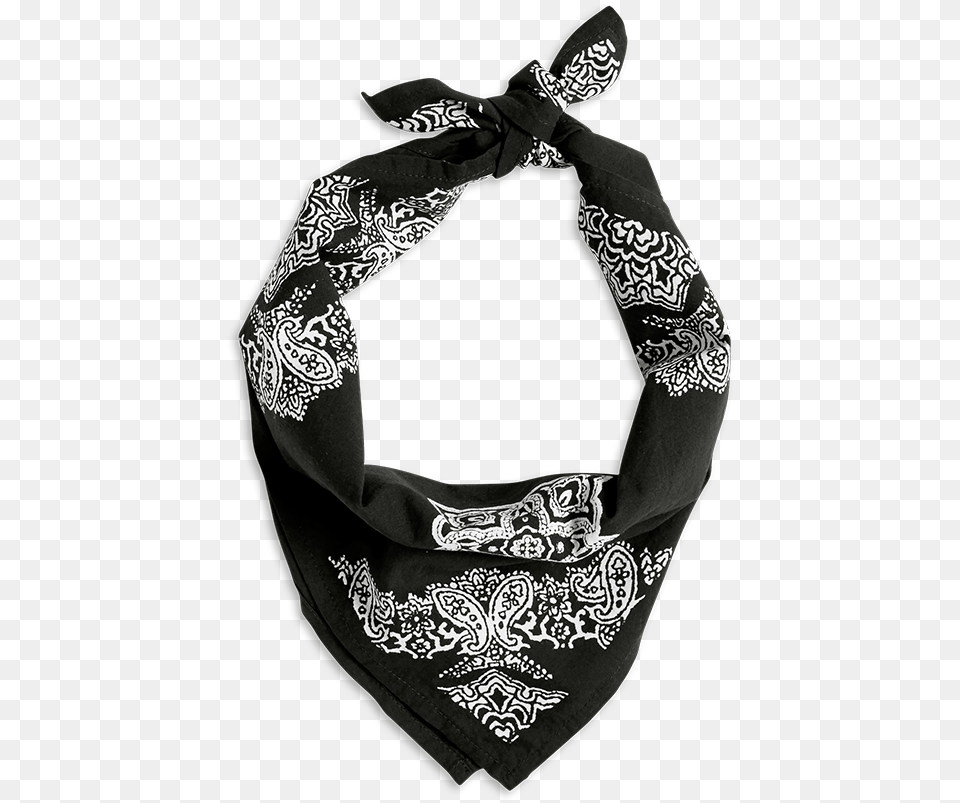 Patterned Scarf Black Scarf, Accessories, Bandana, Headband, Adult Free Png Download