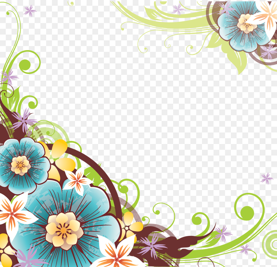 Patterns Flower Border Border, Art, Floral Design, Graphics, Pattern Free Png Download