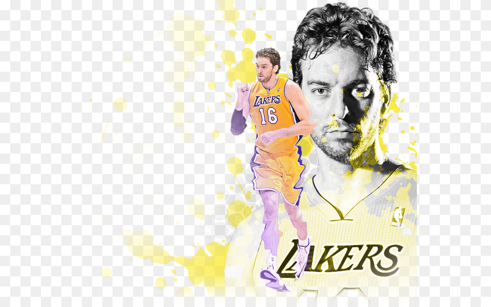 Pau Gasol Background Kobe Bryant Los Angeles Lakers Basketball Sport, Advertisement, Poster, Person, People Free Transparent Png