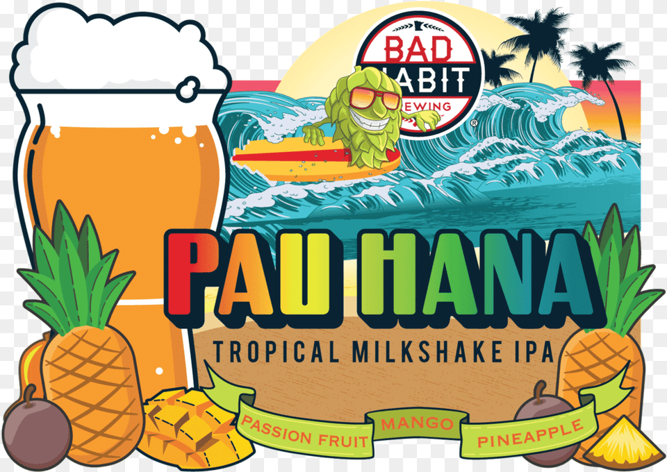 Pau Hana Tropical Milkshake Ipa 01 Illustration, Food, Fruit, Pineapple, Plant Free Png