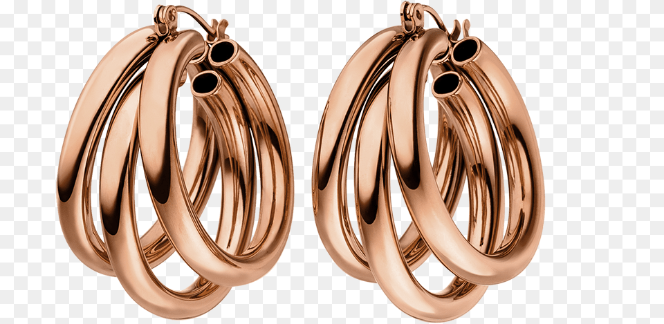 Paul Balentine Triple Hoop Earrings, Accessories, Bronze, Earring, Jewelry Png