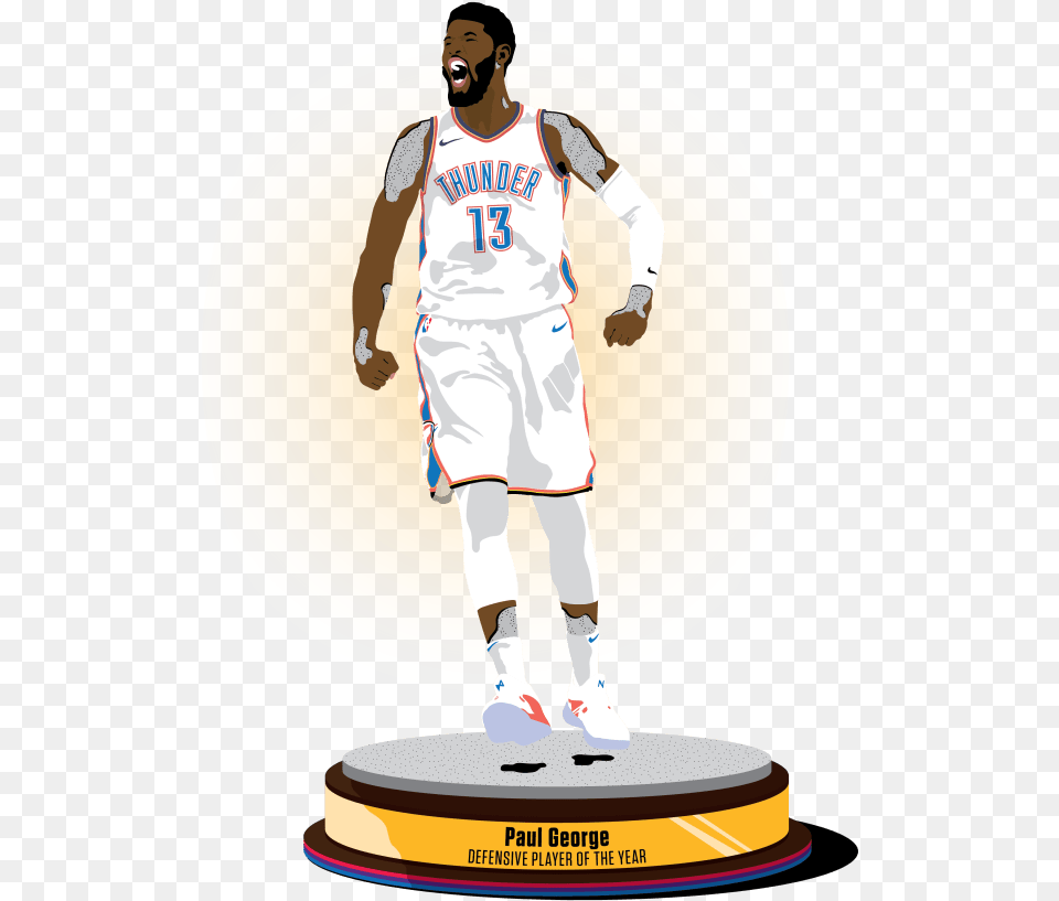 Paul George Figurine, Clothing, Shirt, Adult, Person Free Png Download