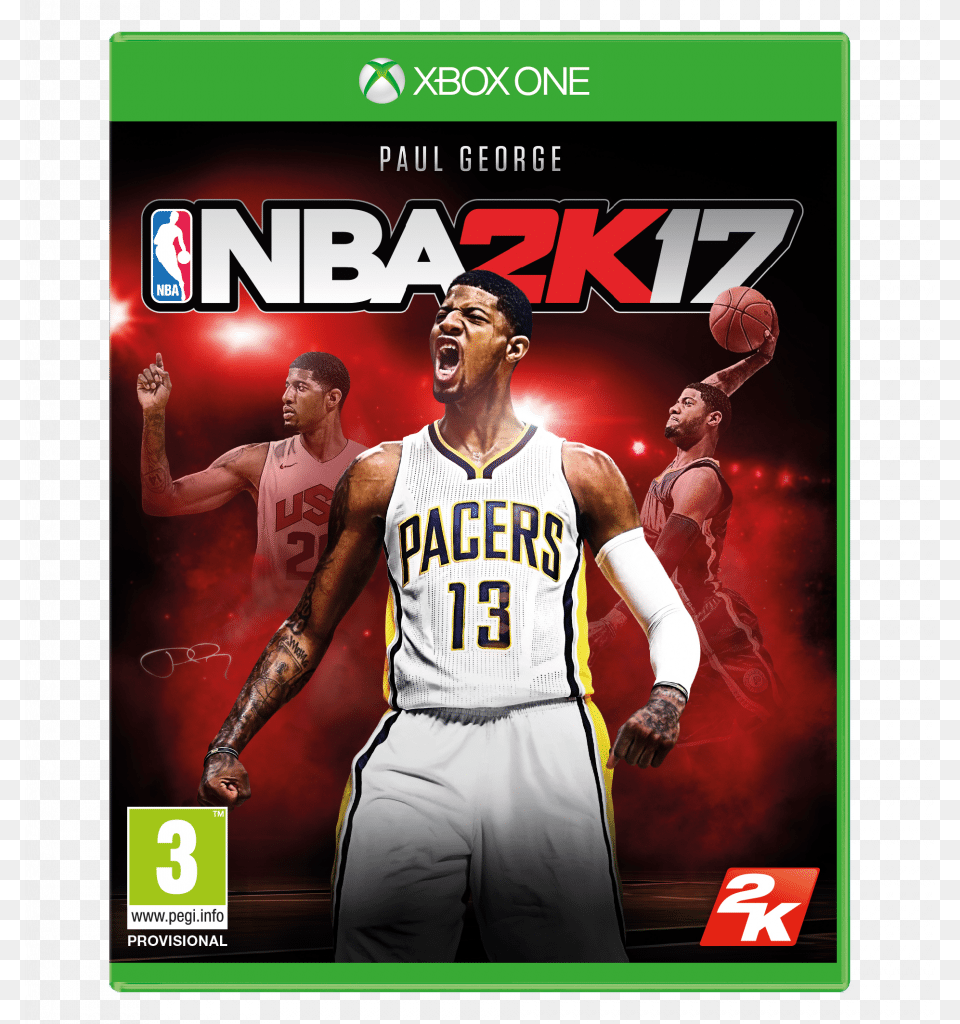 Paul George Is Announced As The Nba 2k17 Cover Star Cover Game Ps3 Nba, Adult, Person, Man, Male Free Png Download