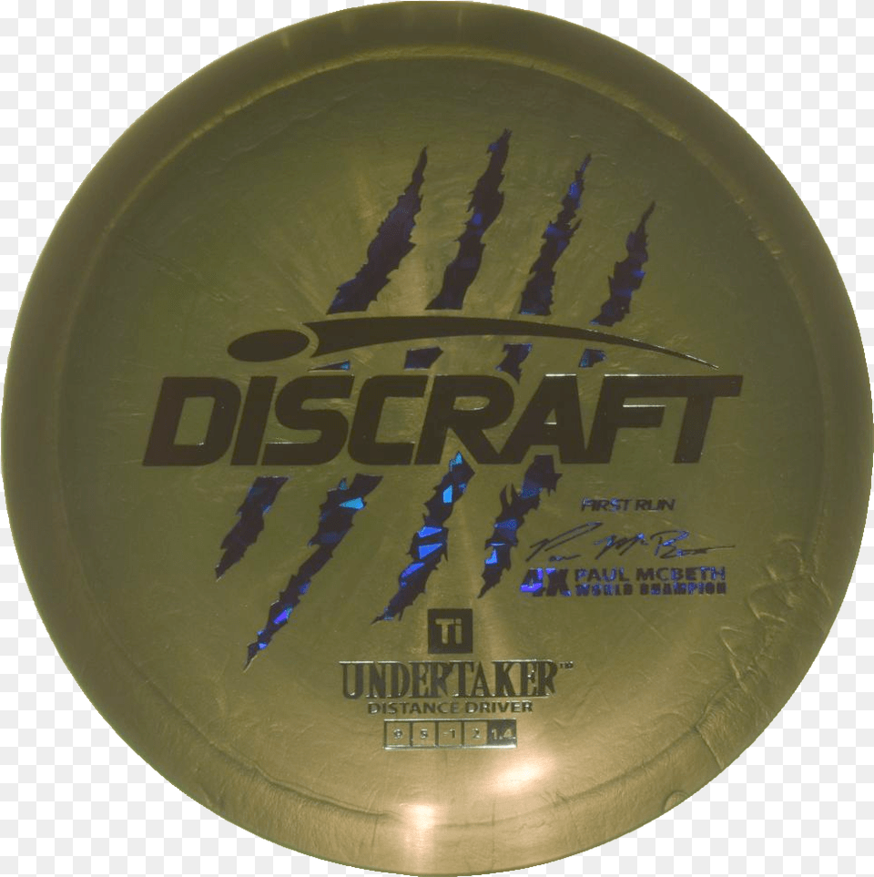 Paul Mcbeth First Run Undertaker Signature Series Ti Discraft, Toy, Frisbee, Plate, Person Png