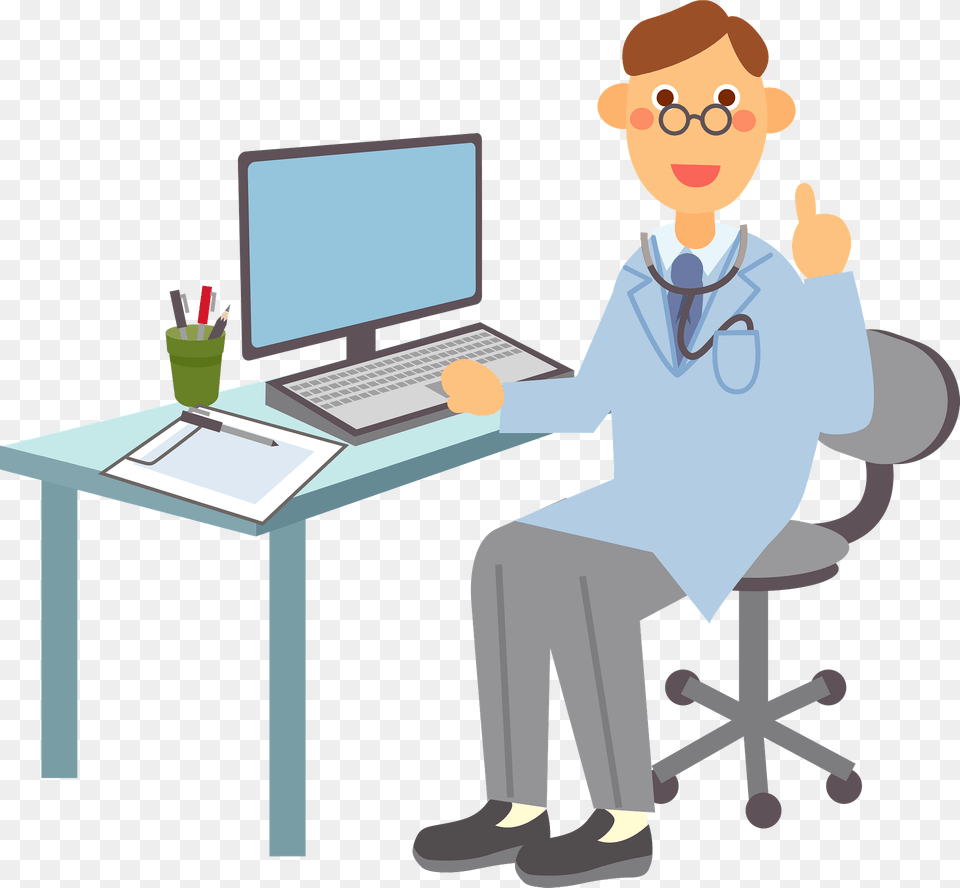 Paul Medical Doctor Is Giving Advice Clipart, Electronics, Laptop, Computer, Pc Free Transparent Png