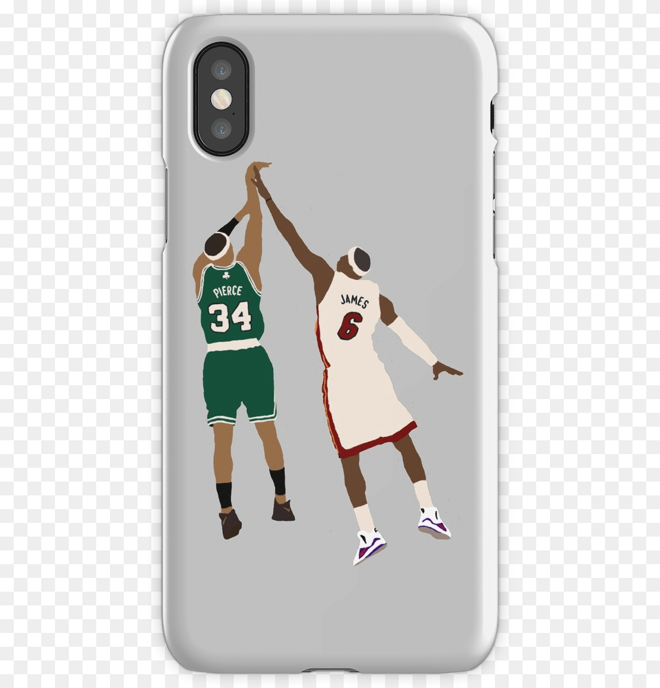Paul Pierce Clutch Shot Over Lebron Iphone X Snap Case Full House Phone Case, Clothing, Shorts, Person, Footwear Free Png Download
