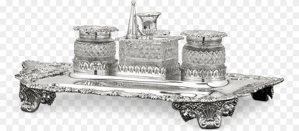 Paul Storr George Iii Silver Inkstand Coffee Table, Bottle, Cake, Dessert, Food Free Transparent Png
