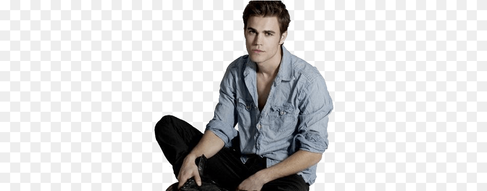 Paul Wesley Paul Wesley Images Download, Sitting, Shirt, Clothing, Face Png