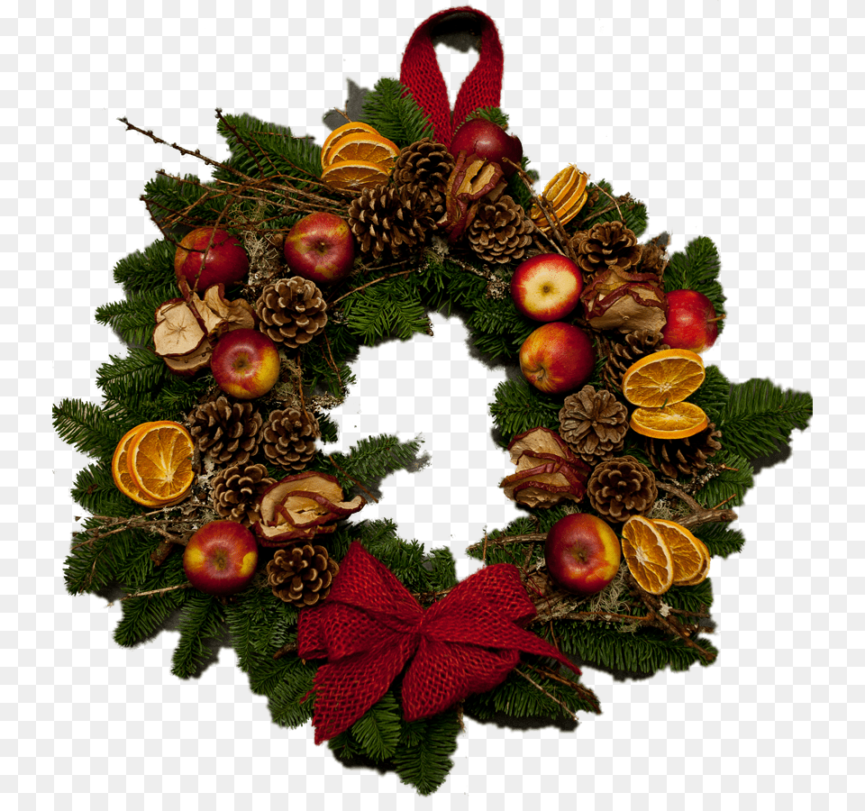 Paula Pryke Christmas Wreath, Apple, Food, Fruit, Plant Free Png