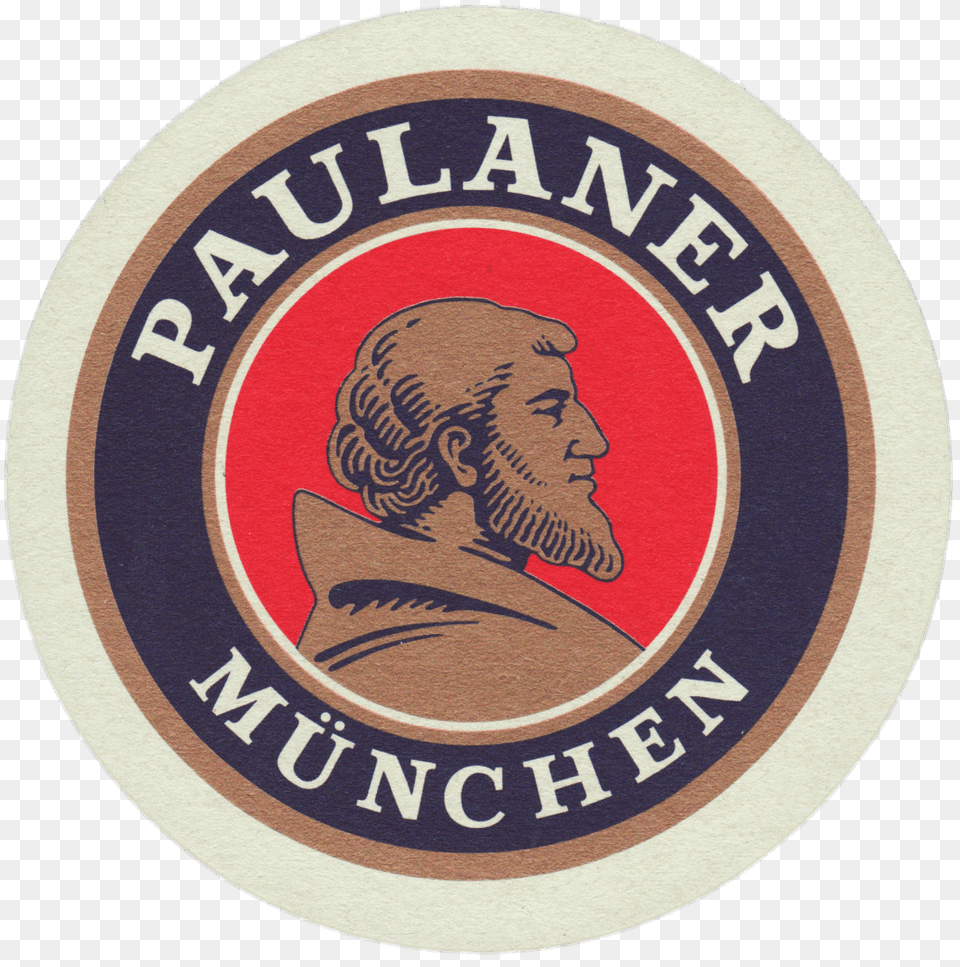 Paulaner Beer Coaster, Logo, Person, Face, Head Png Image