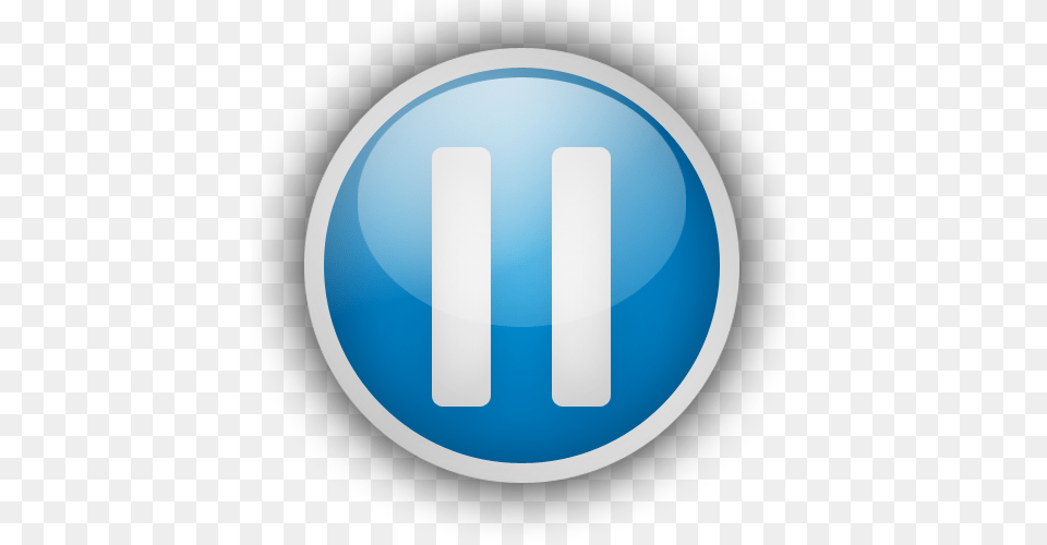 Pause Button Pause Button Blue, Sign, Symbol, Road Sign, Disk Free Png Download