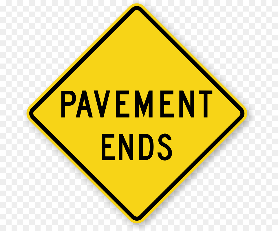 Pavement Ends Road Sign, Road Sign, Symbol Png Image