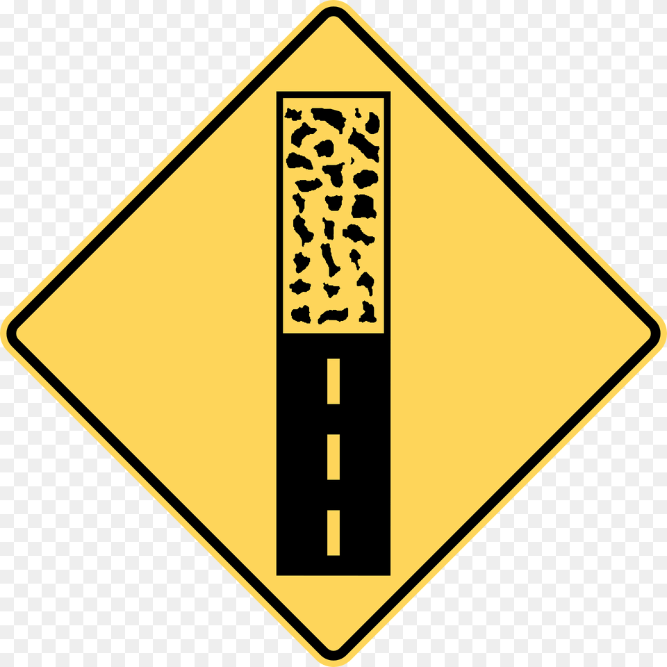 Pavement Ends Sign In British Columbia Clipart, Symbol, Road Sign Free Transparent Png
