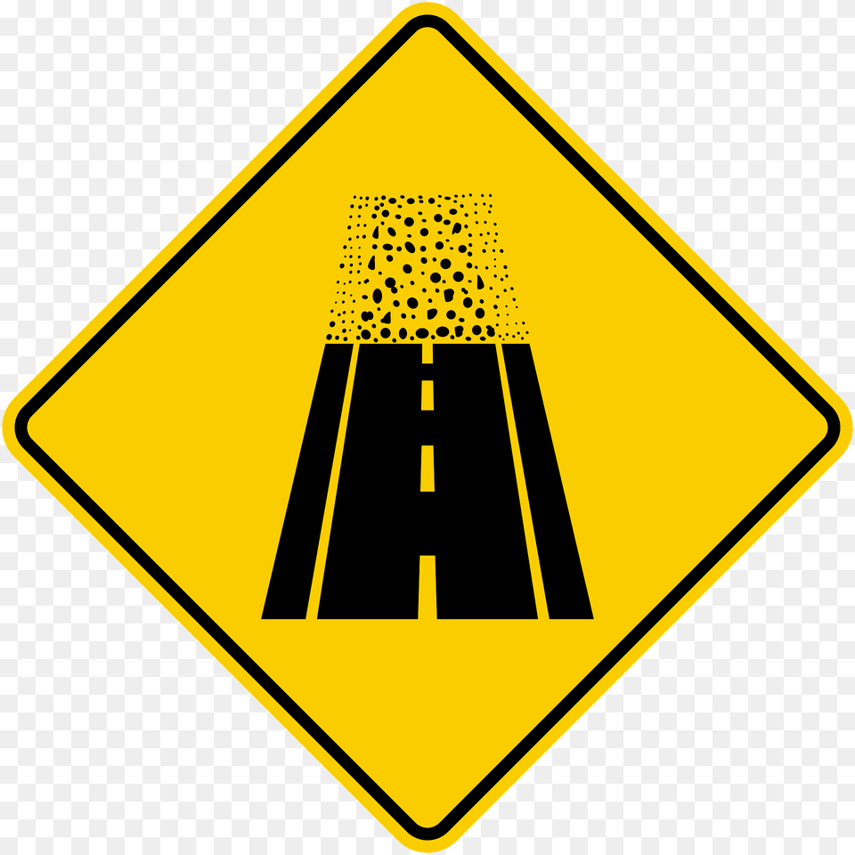 Pavement Ends Sign In Colombia Clipart, Symbol, Road Sign Free Png