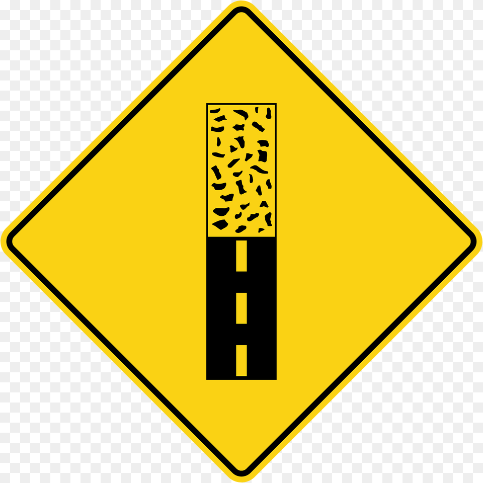 Pavement Ends Sign In Ontario Clipart, Symbol, Road Sign Free Transparent Png