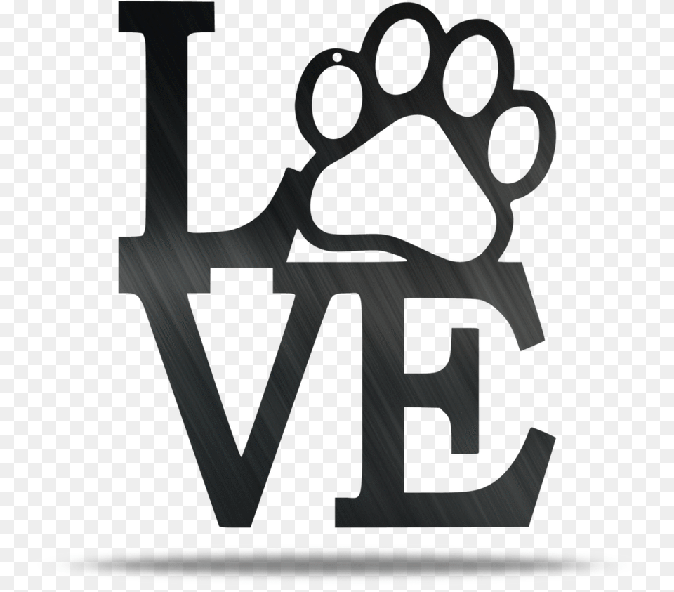 Paw Love Metal Wall Sign Love Sign With Dog Paw, Lighting, Cutlery, Weapon, Firearm Png Image