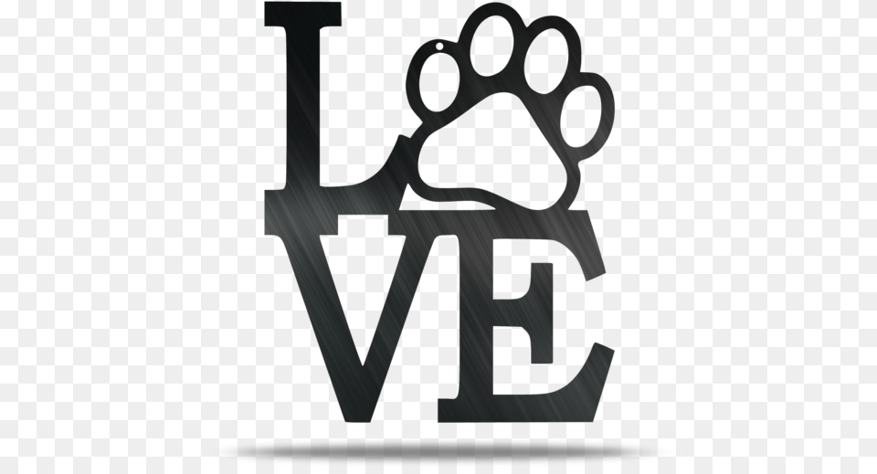 Paw Love Metal Wall Sign Stacked Love, Firearm, Gun, Handgun, Weapon Png