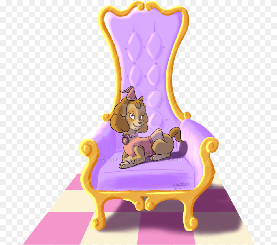 Paw Patrol Baby Skye, Furniture, Chair, Face, Head Png