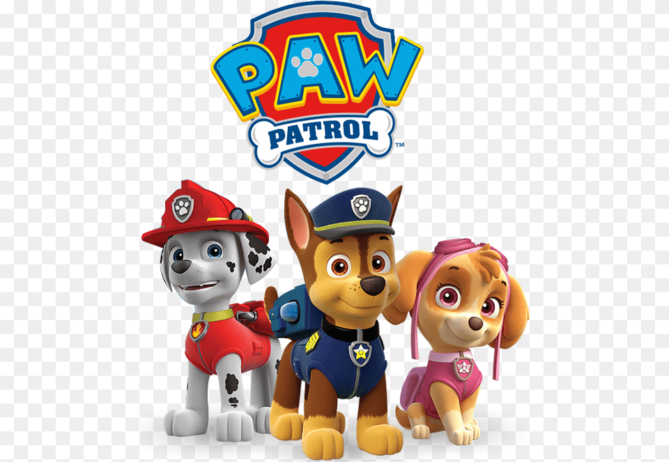 Paw Patrol Birthday Party Clipart Chase Marshall Skye Paw Patrol, Toy, Baby, Person, Face Free Png