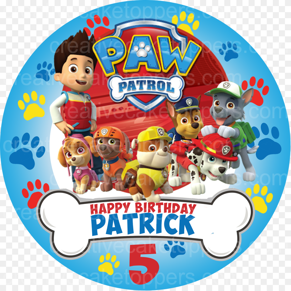 Paw Patrol Birthday Sticker, Baby, Person, Disk, Dvd Free Png Download