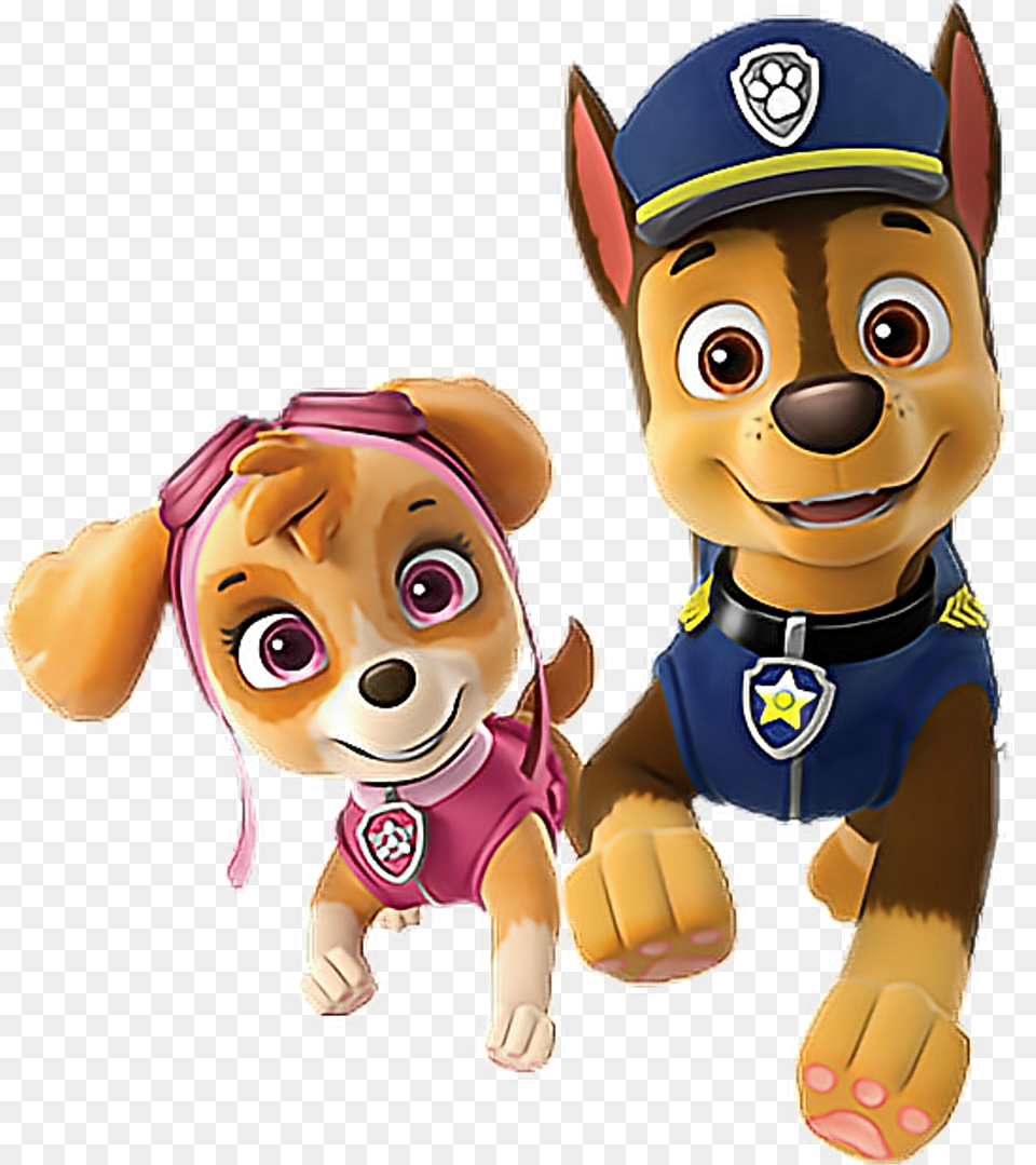 Paw Patrol Chase And Skye Skye And Chase Paw Patrol, Face, Head, Person, Baby Free Png Download