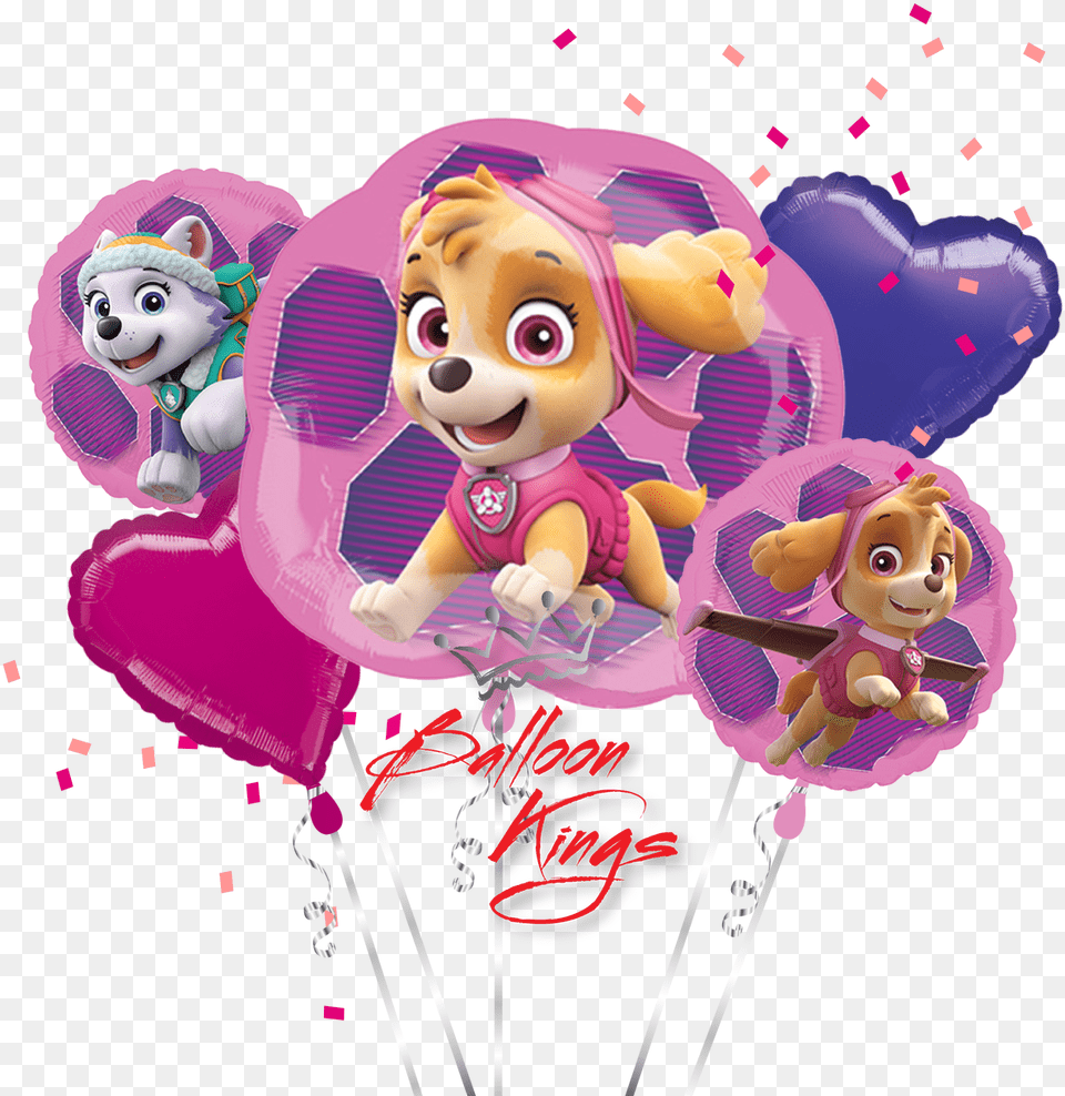 Paw Patrol Everest Paw Patrol Skye And Everest Balloons, Face, Head, Person, Baby Free Transparent Png