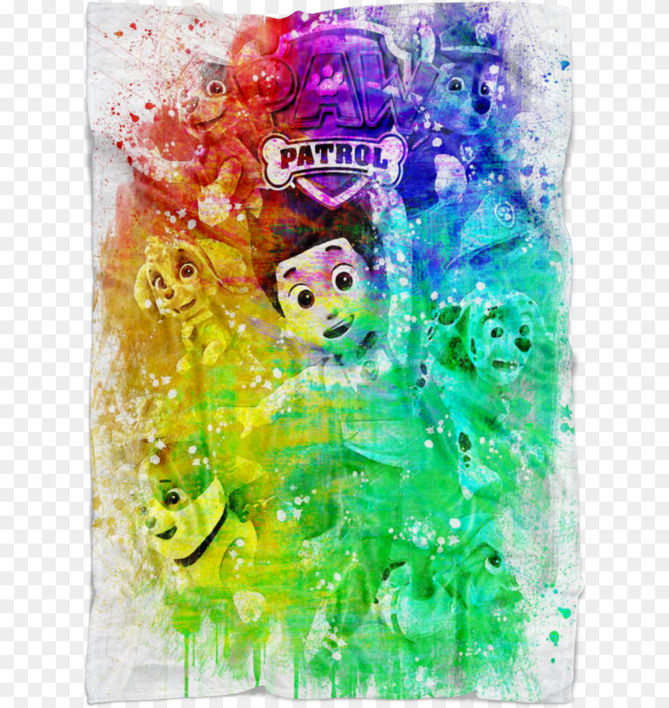 Paw Patrol Fleece Blanket Chroma Art Color White Blanket Paw Patrol, Modern Art, Canvas, Collage, Purple Free Transparent Png