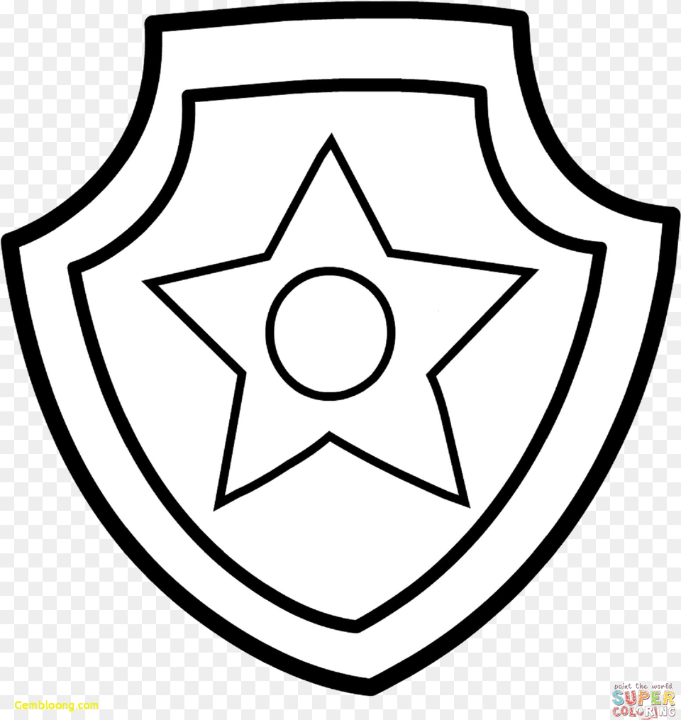 Paw Patrol How To Draw Marshall From Wondeful Chase Paw Patrol Coloring Pages Badges, Armor, Shield, Symbol Png Image