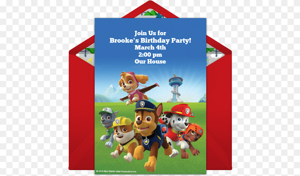 Paw Patrol Invitation Layout, Advertisement, Poster, Baby, Person Free Transparent Png