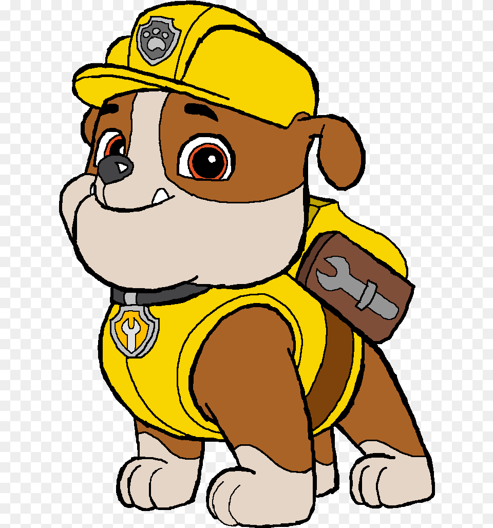 Paw Patrol Is On A Roll Rubble Paw Patrol Cartoon, Baby, Person, Clothing, Hat Free Transparent Png