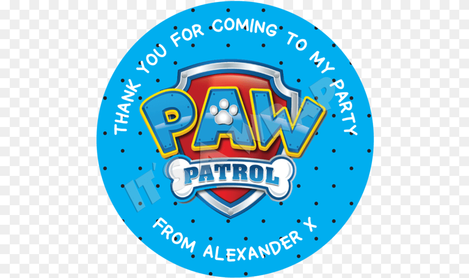 Paw Patrol Logo Sweet Cone Stickers Birthday Paw Print Paw Patrol Background, Badge, Symbol, Emblem Free Transparent Png