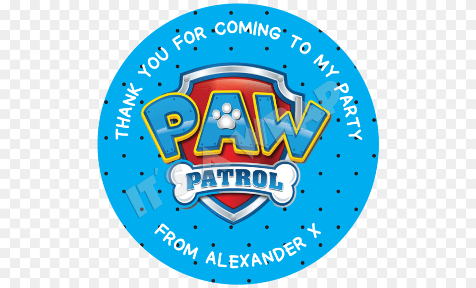 Paw Patrol Logo Sweet Cone Stickers Partywraps, Badge, Symbol, Emblem Free Transparent Png