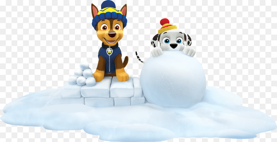 Paw Patrol Marshall And Chase Winter Snow Cartoon, Outdoors, Nature, Baby, Person Free Png