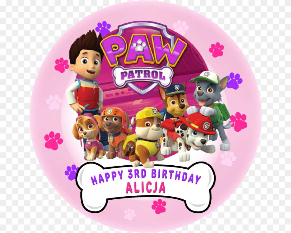 Paw Patrol Paw Patrol Edible Cake Toppers, Baby, Person, Face, Head Free Transparent Png