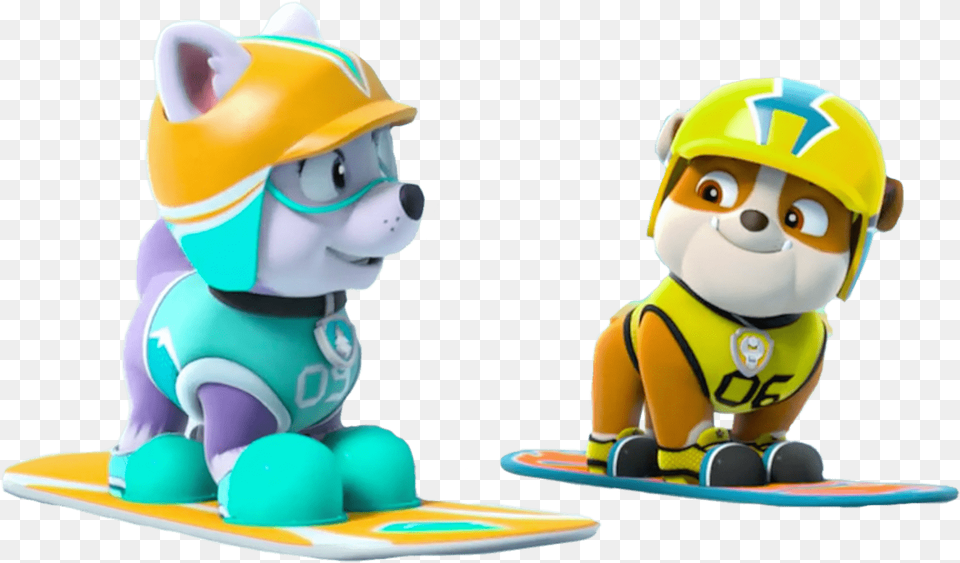 Paw Patrol Rubble And Everest, Helmet, Toy, Face, Head Free Png Download