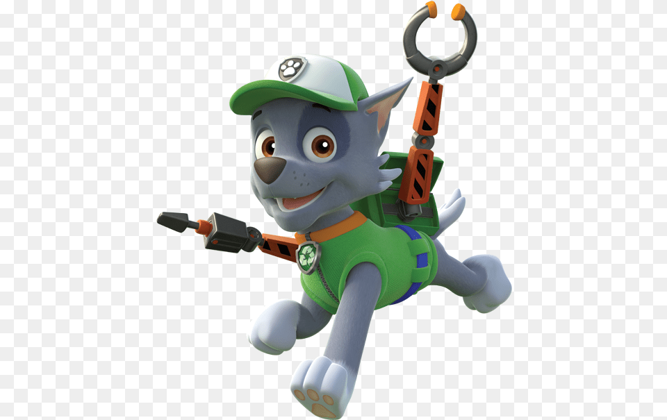 Paw Patrol Rubble Black And White Rocky Paw Patrol Pup, Toy Free Transparent Png