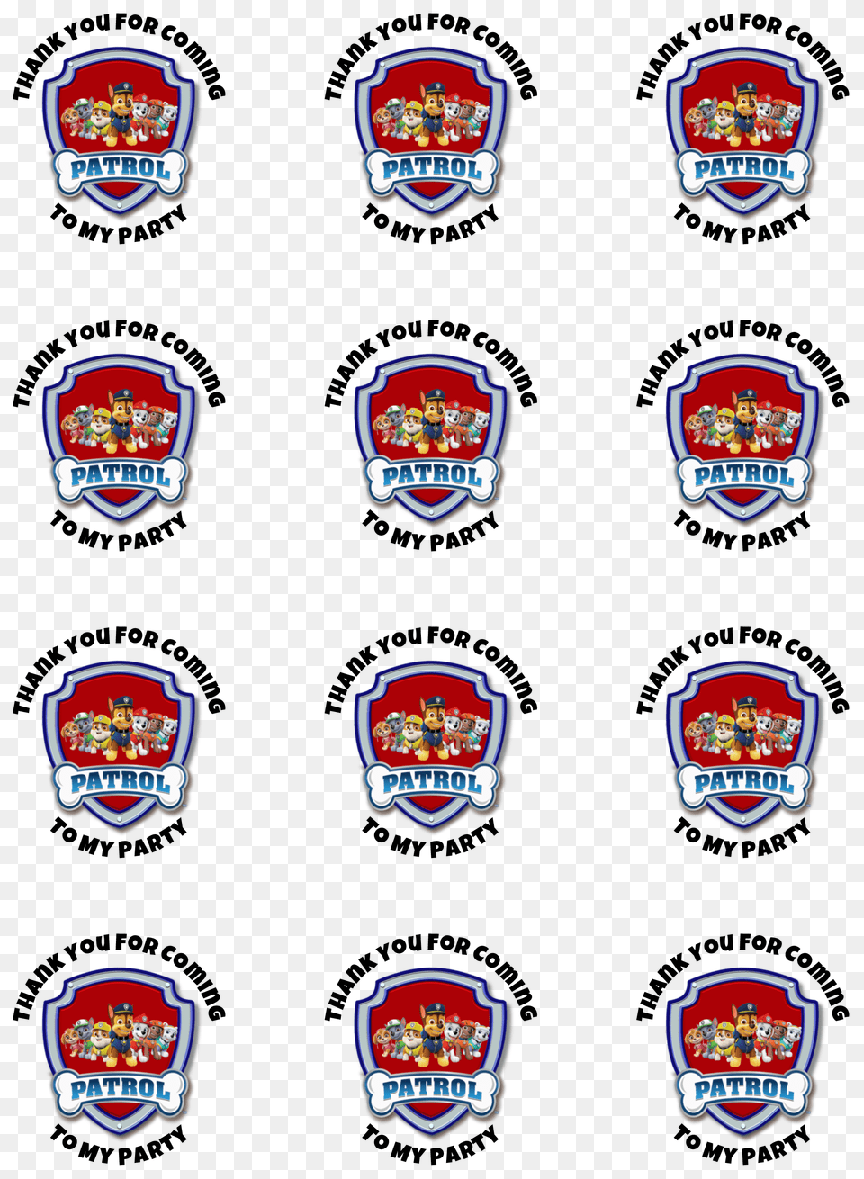 Paw Patrol Stickers Face On A Cake, Logo, Sticker, Badge, Symbol Free Png