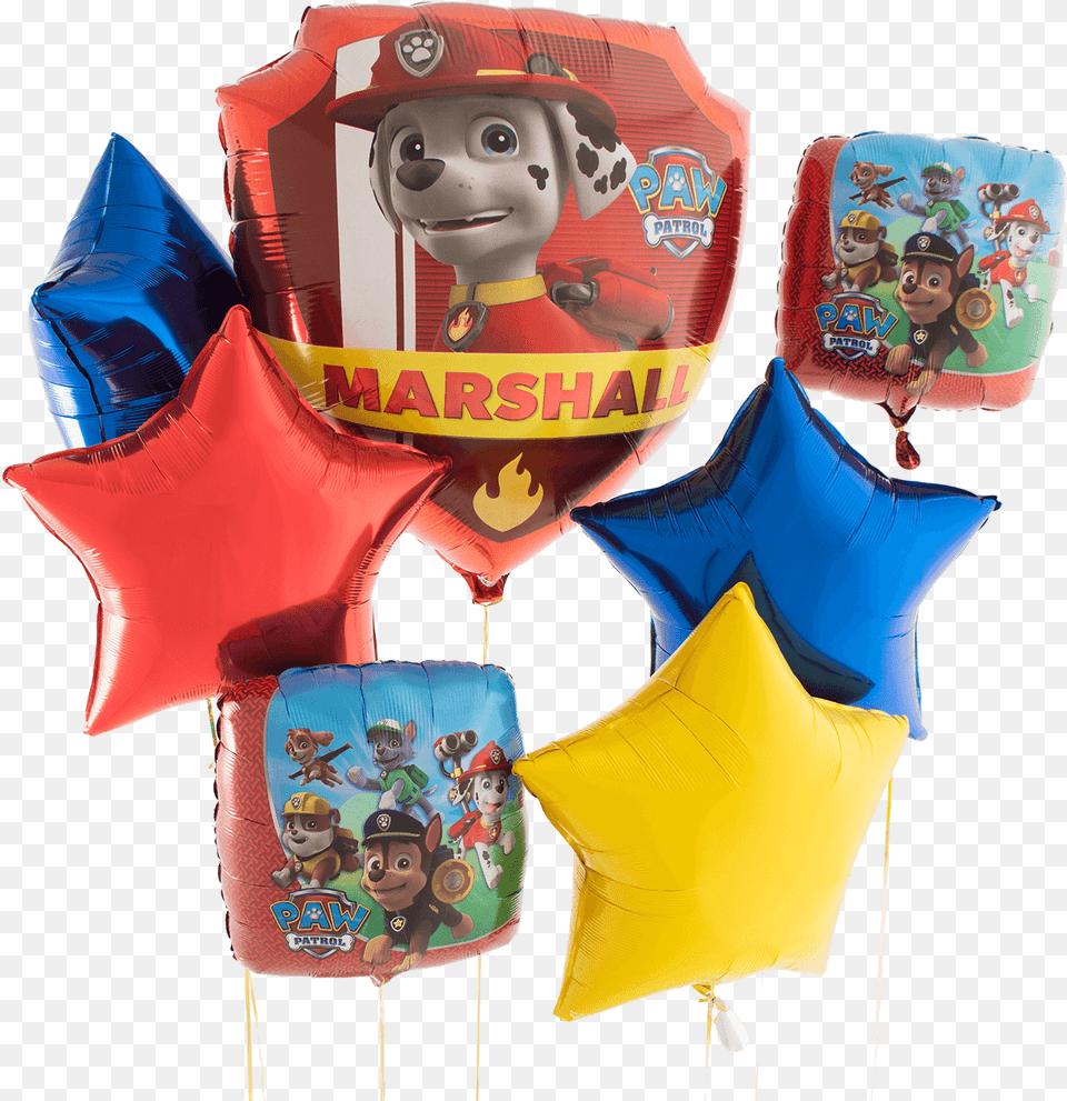 Paw Patrol Super Shield Foil Balloon Bouquet Toy, Clothing, Vest, Lifejacket, Face Png