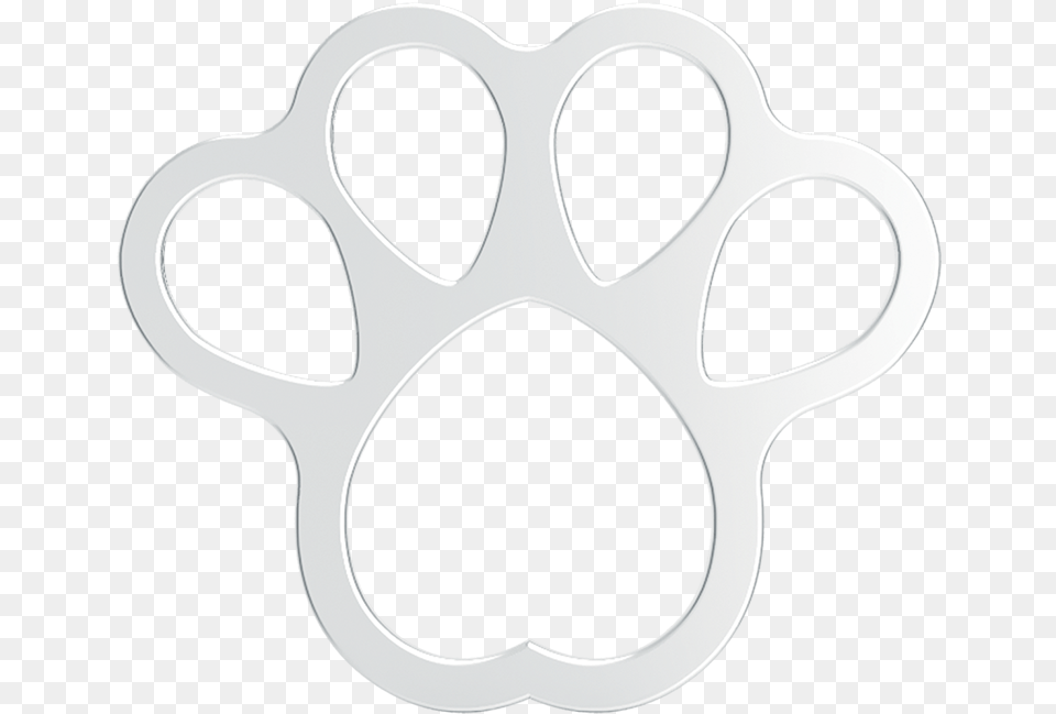 Paw Print 3d Chrome Plated Sticker Circle Png Image